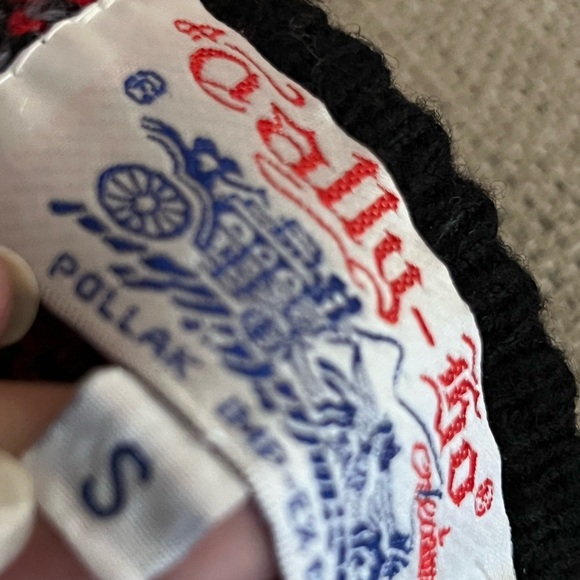 Vintage Black and Red Paisley Button Front Sweater Size S - Picture 7 of 8